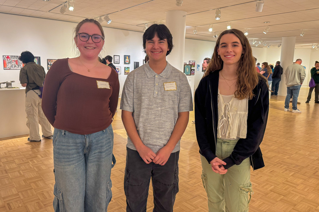 Kendal Dixson, Brandon Kennedy, Caroline West at East Central University art exhibit