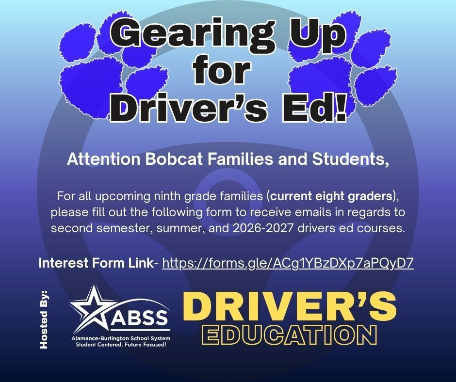 Gearing Up for Driver's Ed! Hosted by ABSS Driver's Education