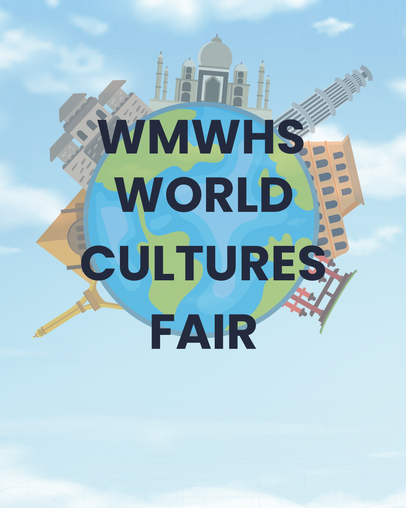 Earth with a blue sky behind it with white clouds and important cultural buildings on the perimeter of the earth. 