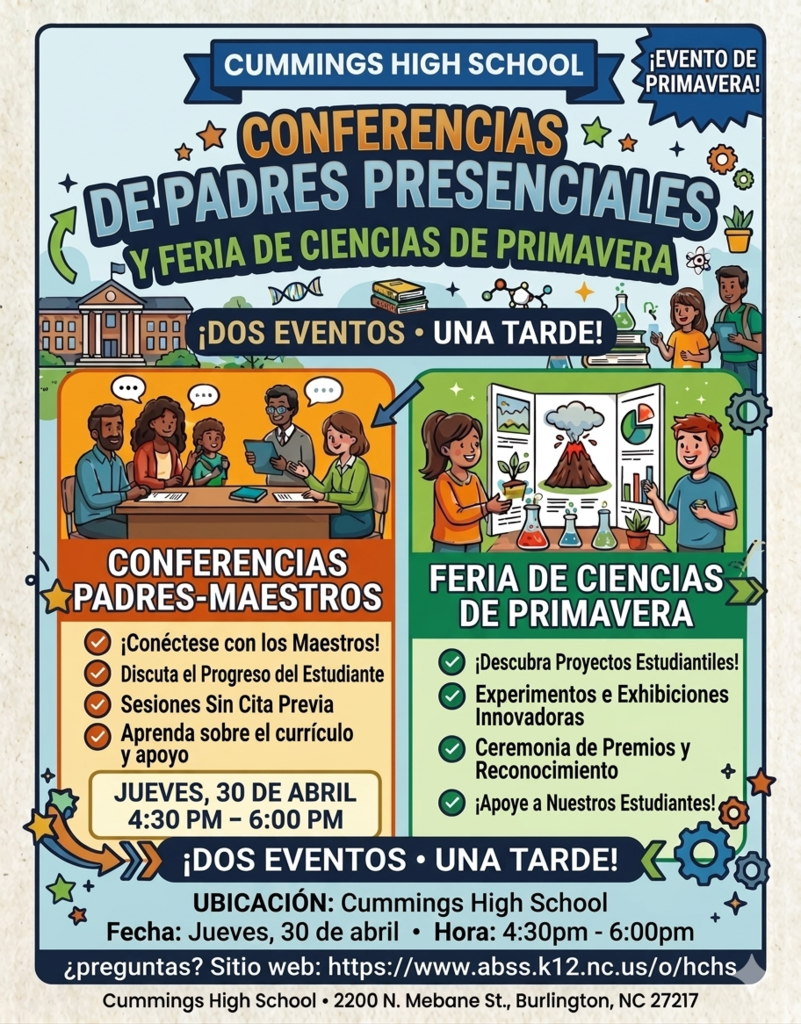 Science Fair and Face-to-Face Parent Conferences Spanish