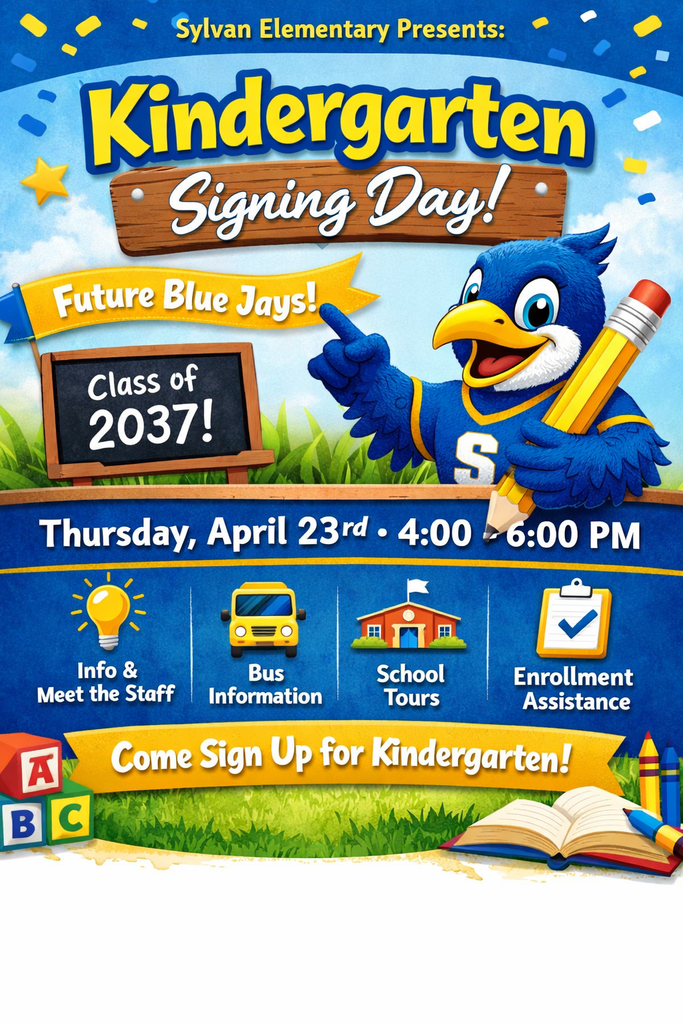 Attention Rising Kindergarten Blue Jays! Don't miss your opportunity to commit to Kindergarten in the "happiest nest" at Sylvan!