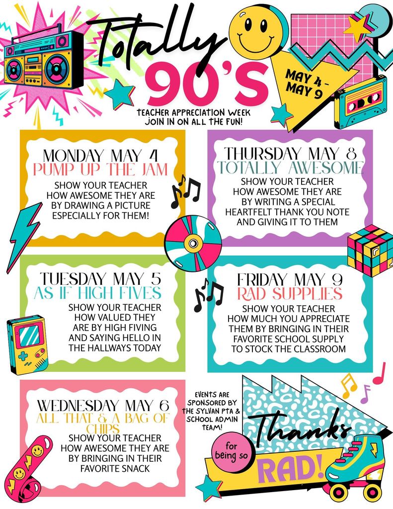 Don't forget, next week is Teacher Appreciation Week. Check out how you can help celebrate and show support for our wonderful Blue Jay Staff!