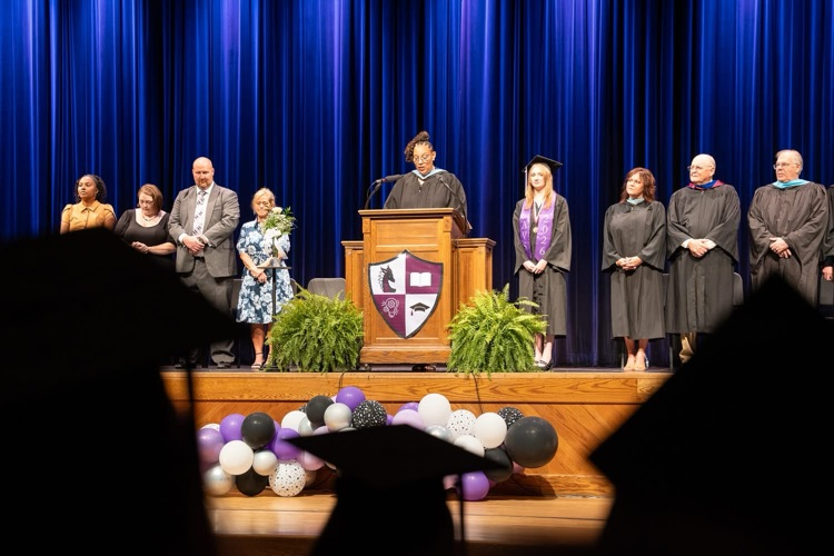 Principal Erica Phillips opens the 2026 Graduation ceremony