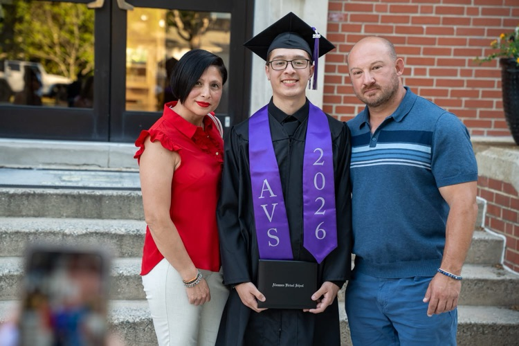 AVS Senior Evan Eisenbach and family