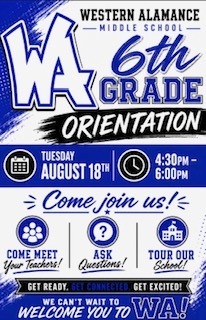 WAMS 6th Grade Orientation Flyer
