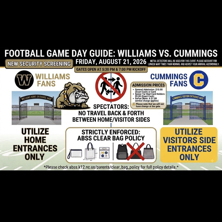 football fields with a bulldog on one side and a visitors side on the other, Info graphic