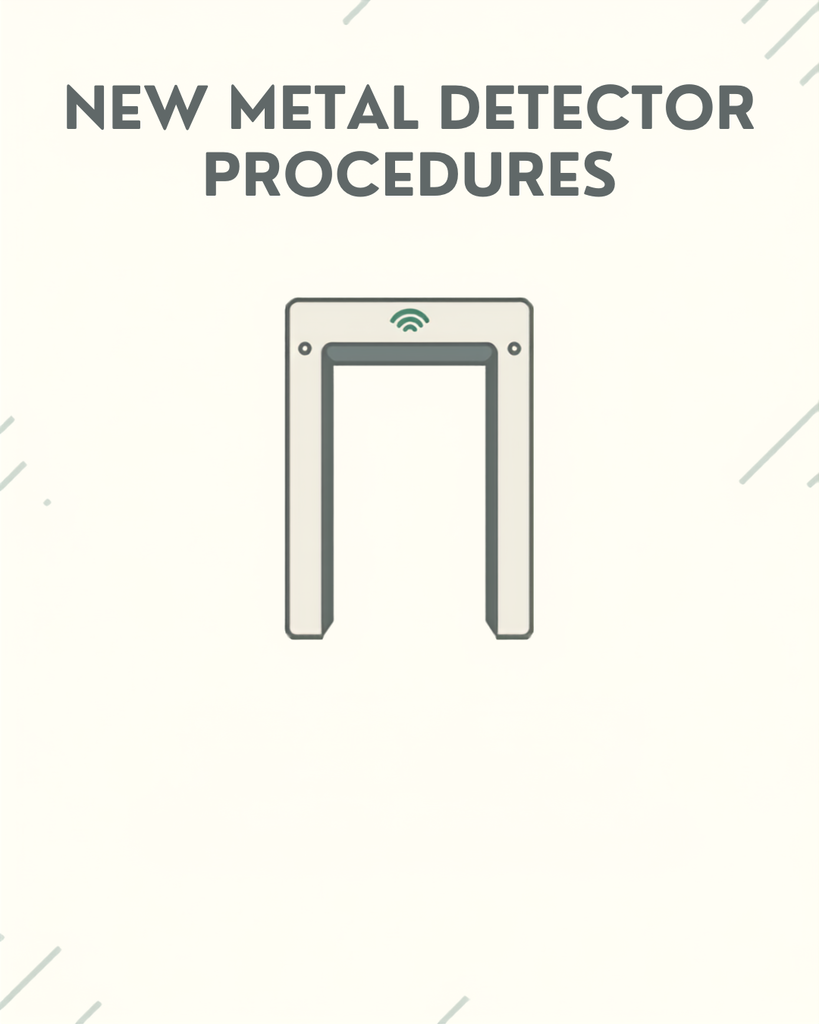 Metal detector with white writing