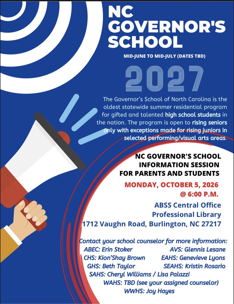 blue background with announcement with bullhorn and white blurb with blue writing 