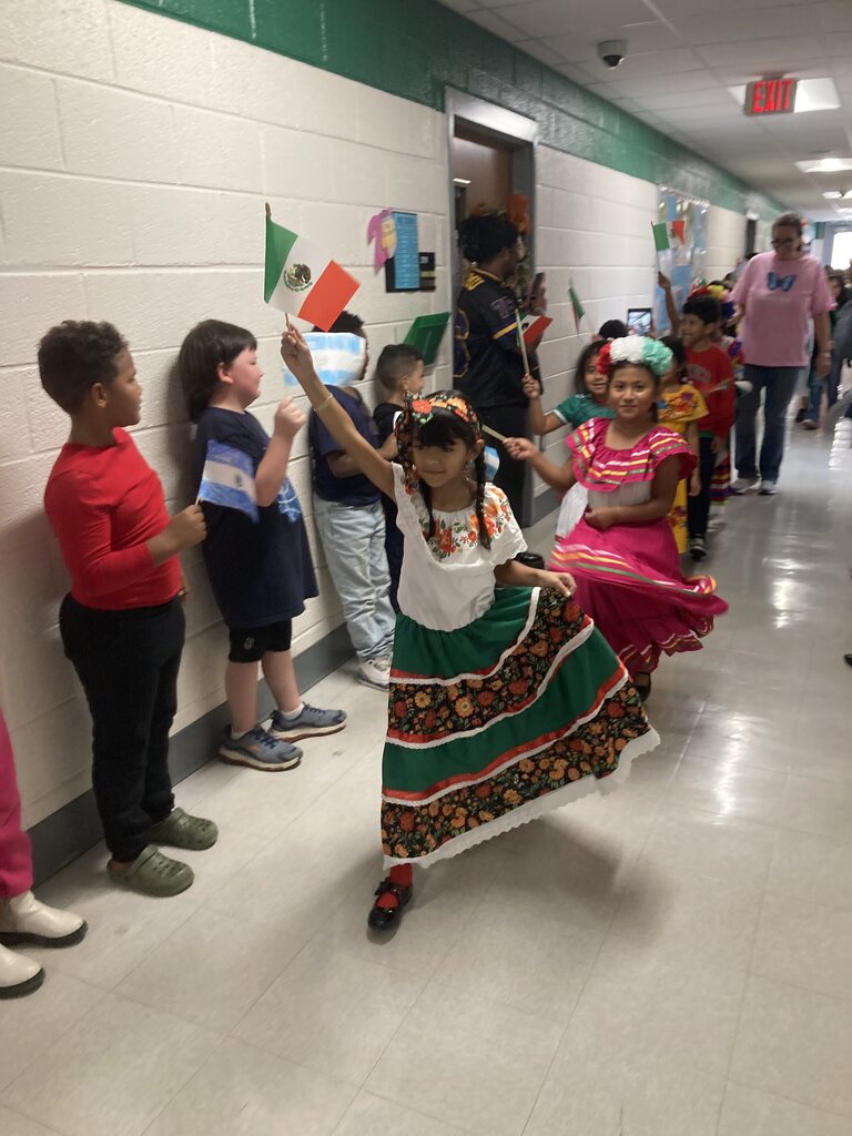 students in a parade