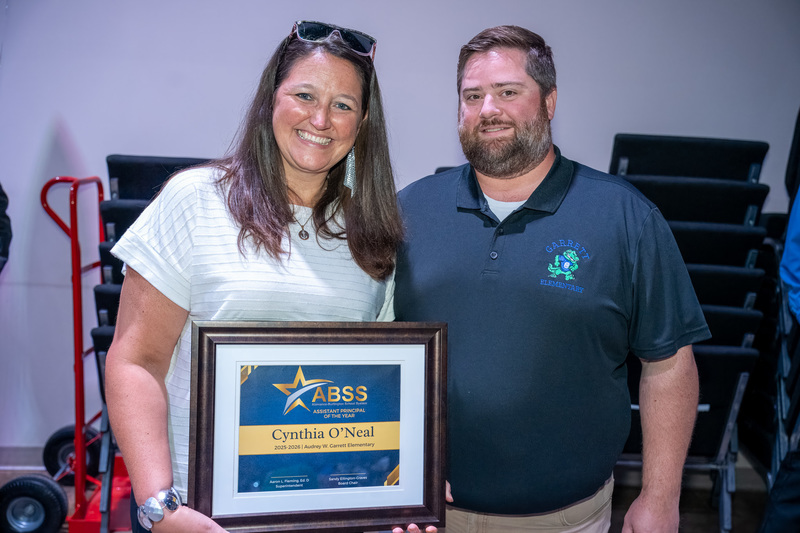 Cynthia O'Neal with Principal Steven Fine