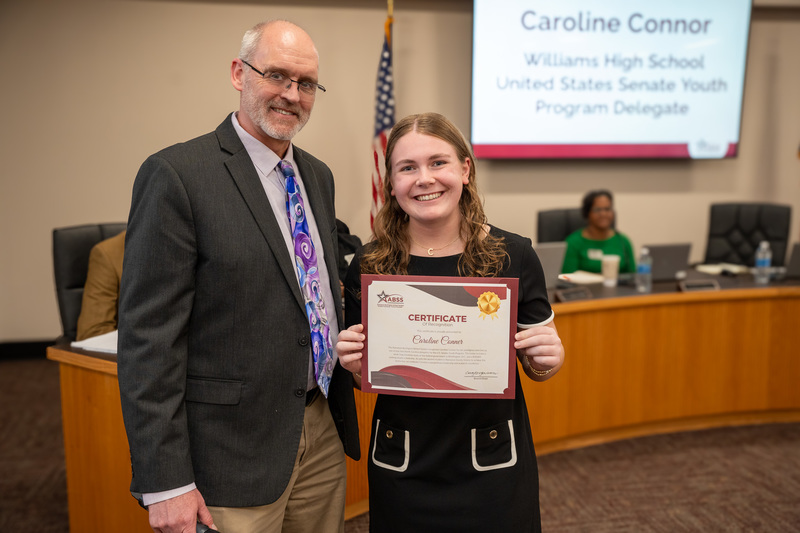 Caroline Conner with Board Member Eric Hall