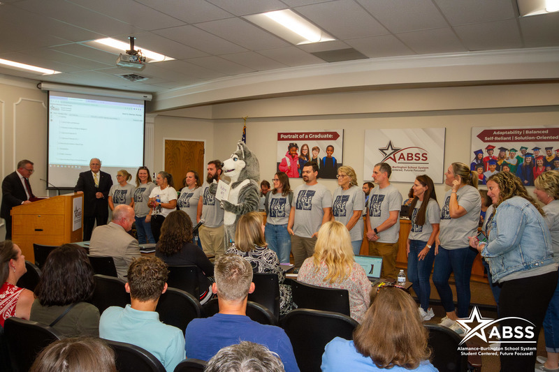 Hawfields Staff being recognized by Board of Education