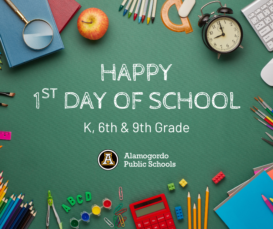 Happy 1st Day of School to K, 6th and 9th grade 