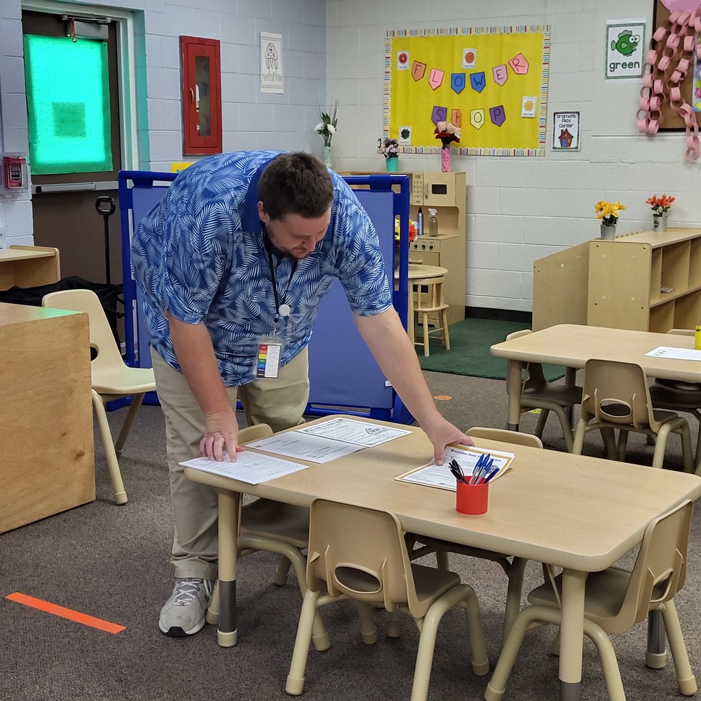 Teacher Getting Classroom Ready
