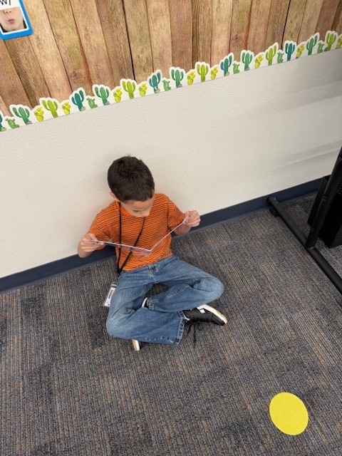 Student reading a book