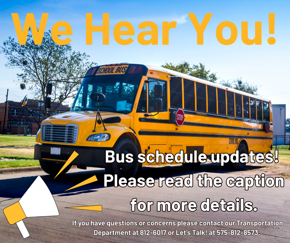 Bus schedule updates for school buses 111, 117, and 124