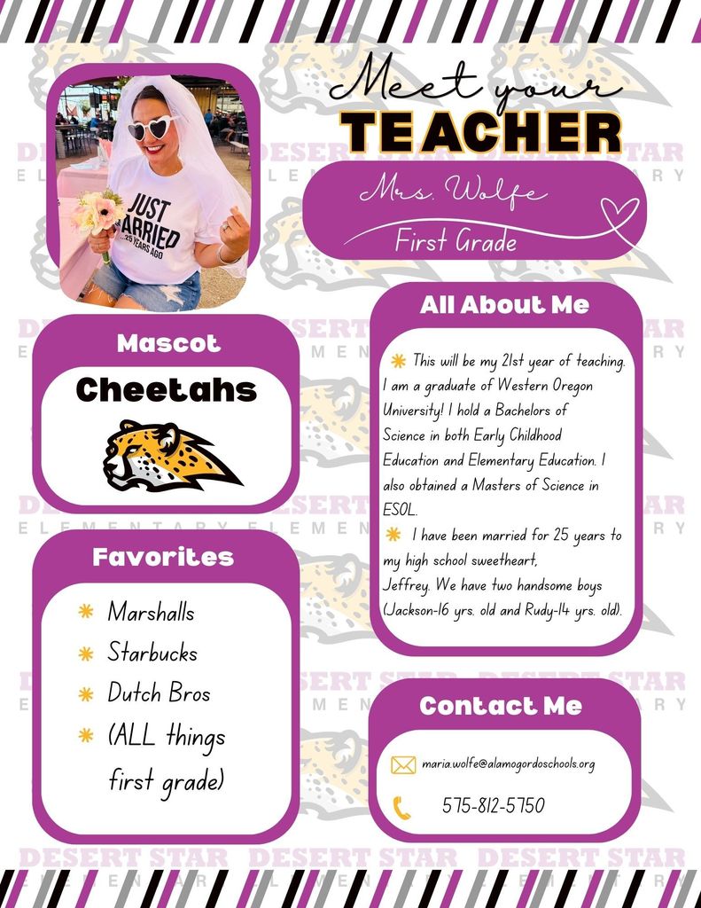 Meet one of our first-grade teachers, Mrs. Wolfe!