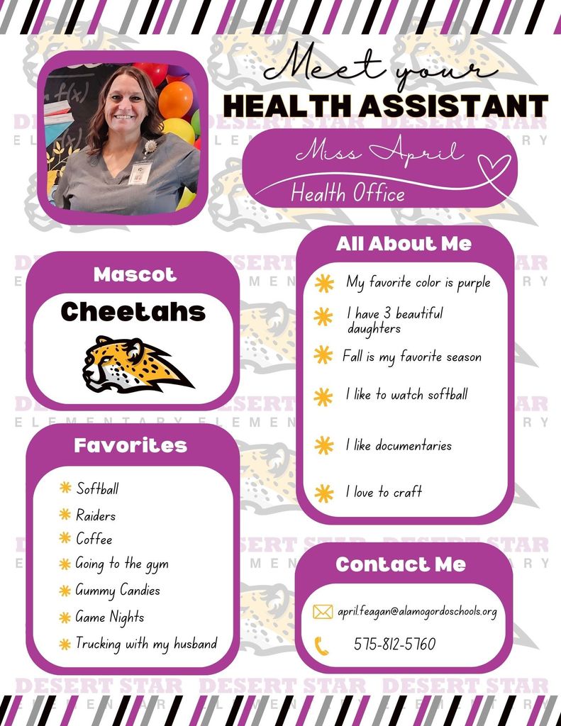 Meet our amazing health assistant, Miss April.