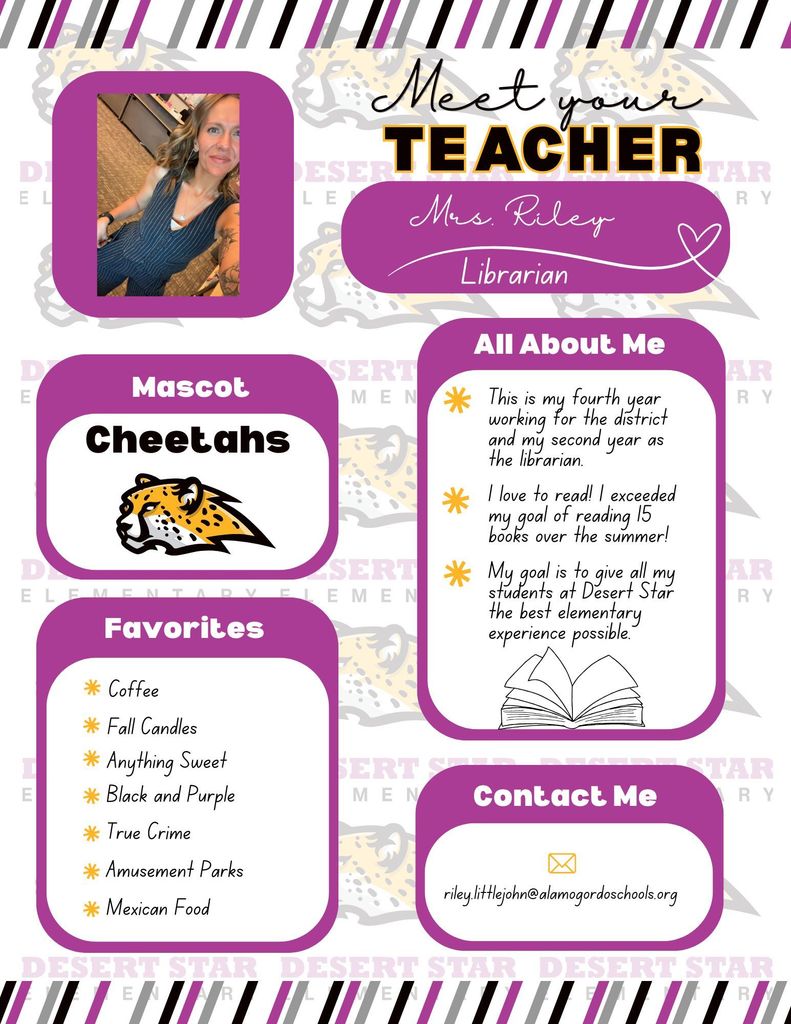 Meet our wonderful Librarian Mrs. Riley!