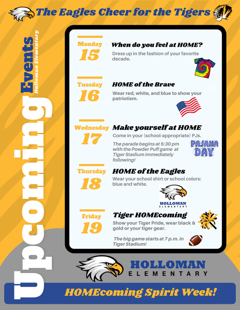 spirit week flyer with dayli theme schedule