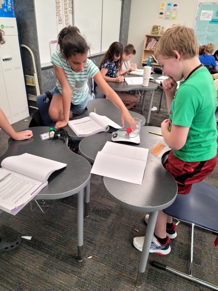 students doing an experiment