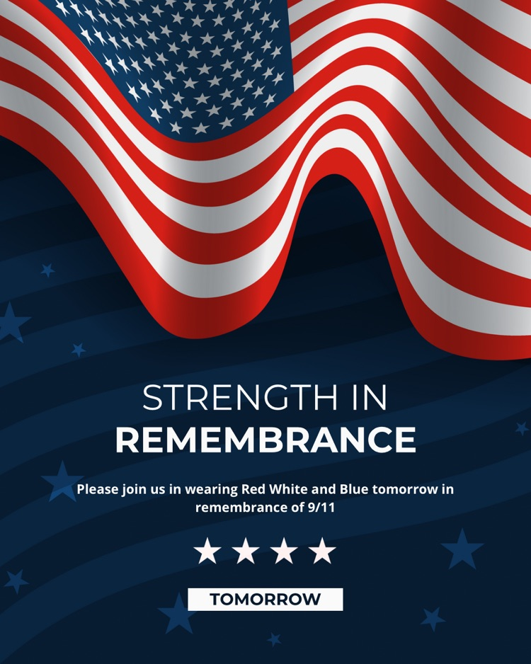9/11 poster wear Red White and Blue