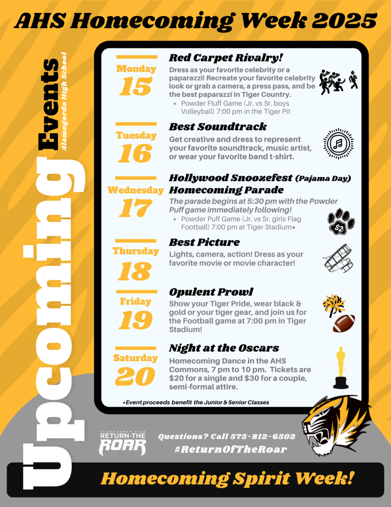 Homecoming week 2025 activities and events. 