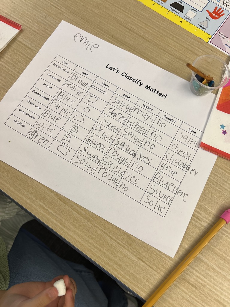 We classified matter today in Mrs. Mendoza’s class and celebrated Amari’s birthday! 