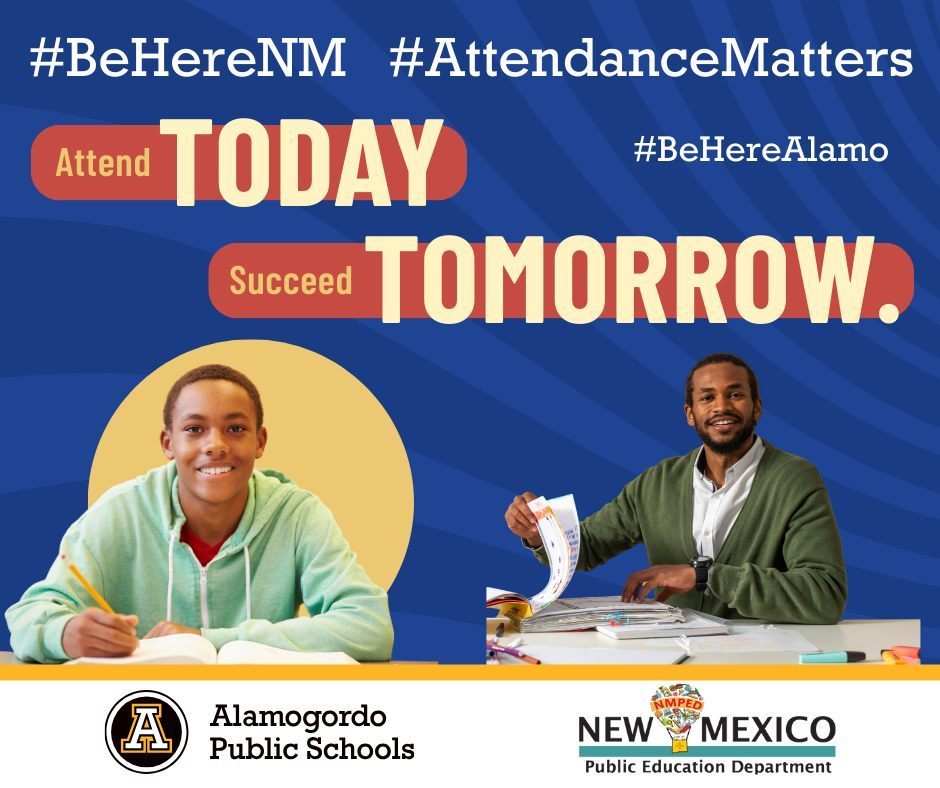 Be Here Alamo graphic Attend today, succeed tomorrow.