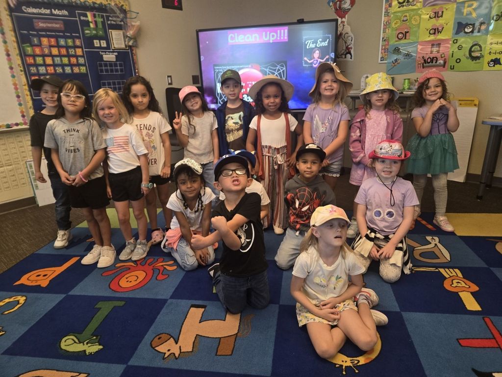 Mrs. Quiroga's class on hat day.