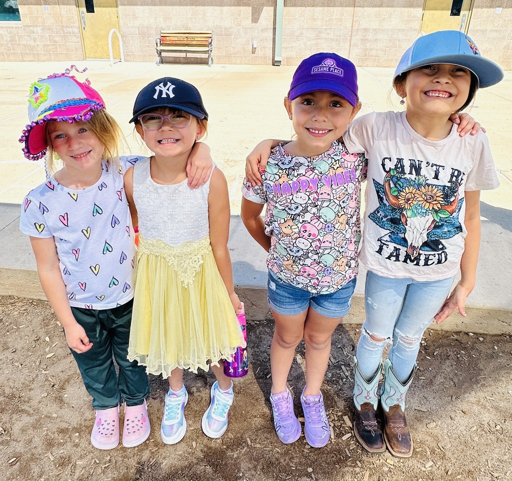 Girls from Mrs. Wolfe's class on hat day.