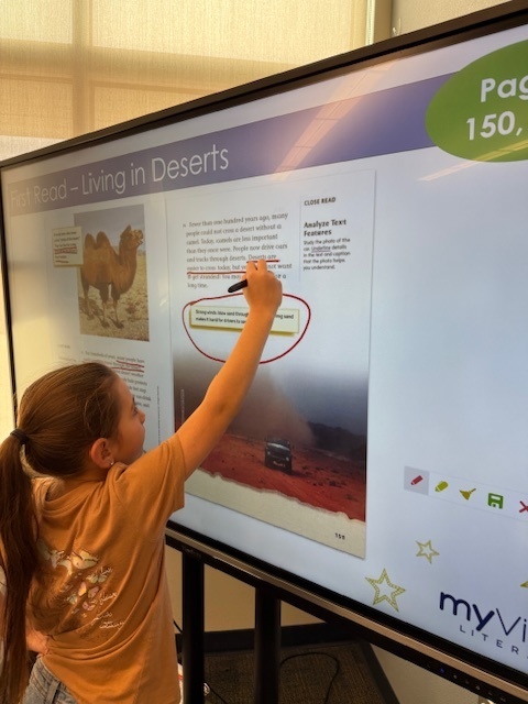 Student working on Analyzing text