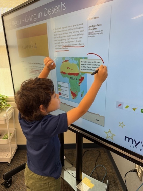 Student working on Analyzing text