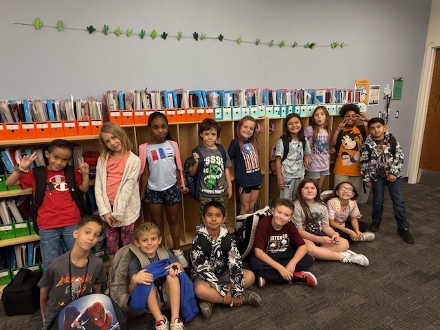 Students wearing red white and blue for 9/11