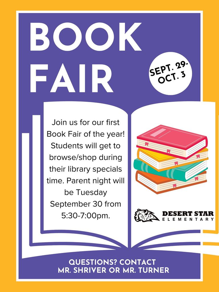 Book Fair September 29th - October 3rd