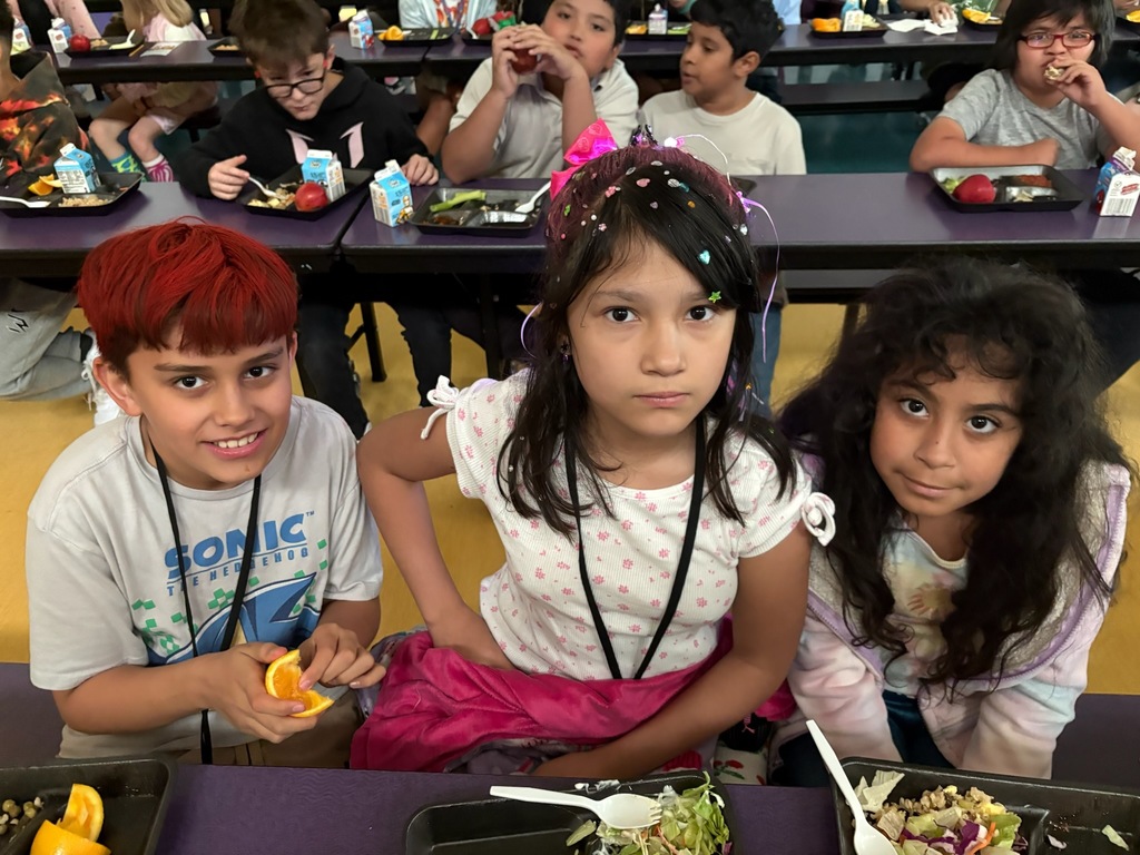 Students with crazy hair on Wacky Hair and Socks Day