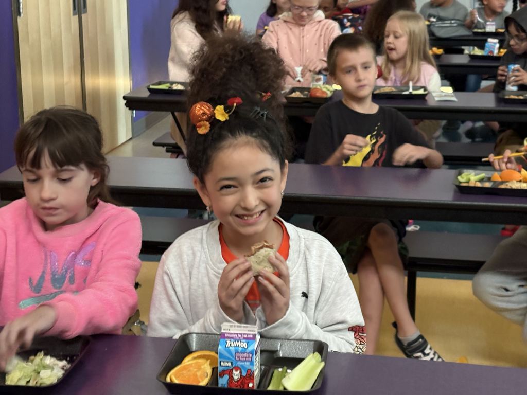 Student with crazy hair on Wacky Hair and Socks Day