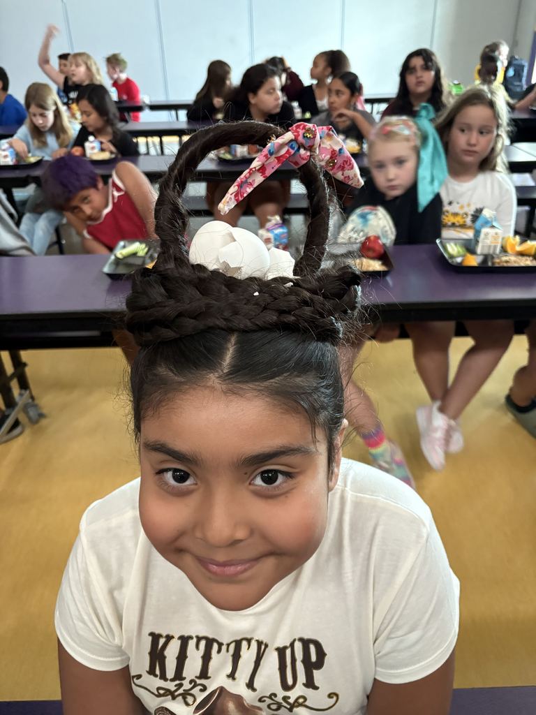 Student with crazy hair on Wacky Hair and Socks Day
