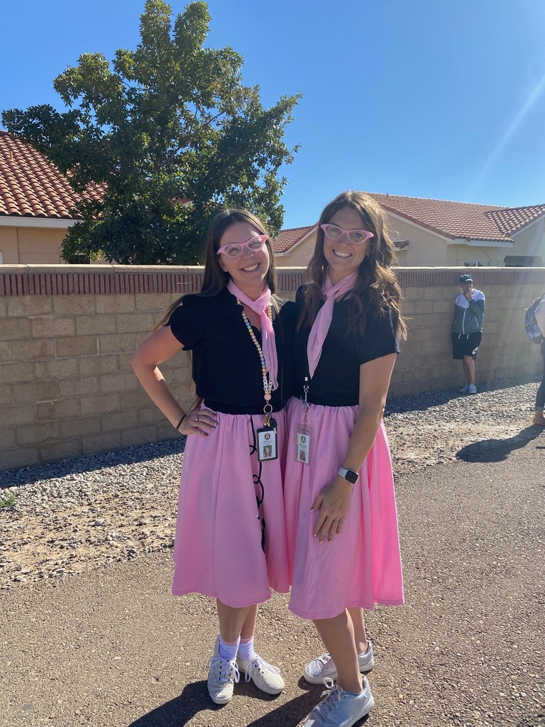 teachers showing off their school spirit