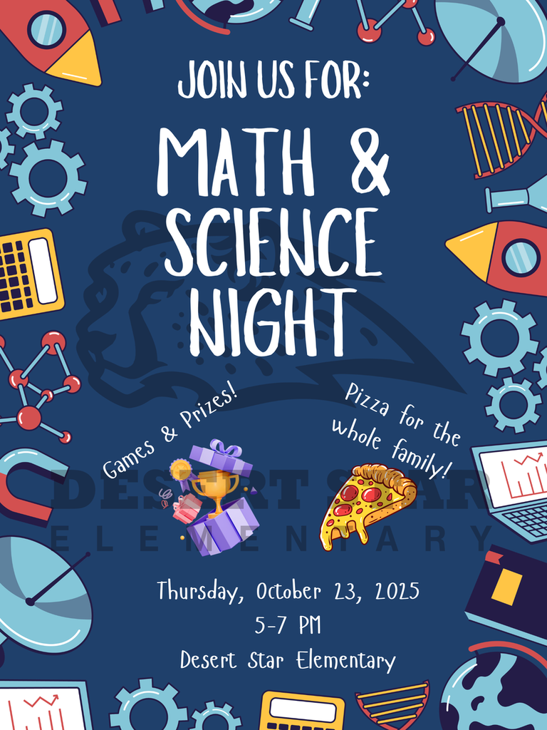 Math and Science Night October 23rd from 5 t o 7 p.m.