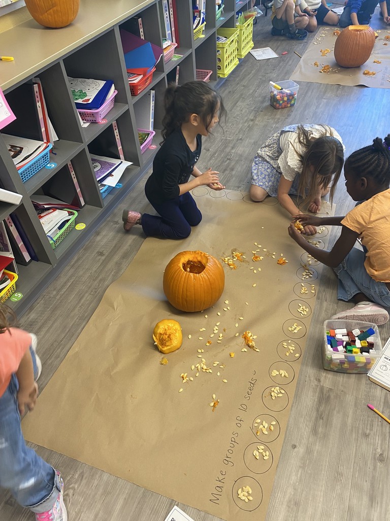 kids taking pumpkin seeds and guts out