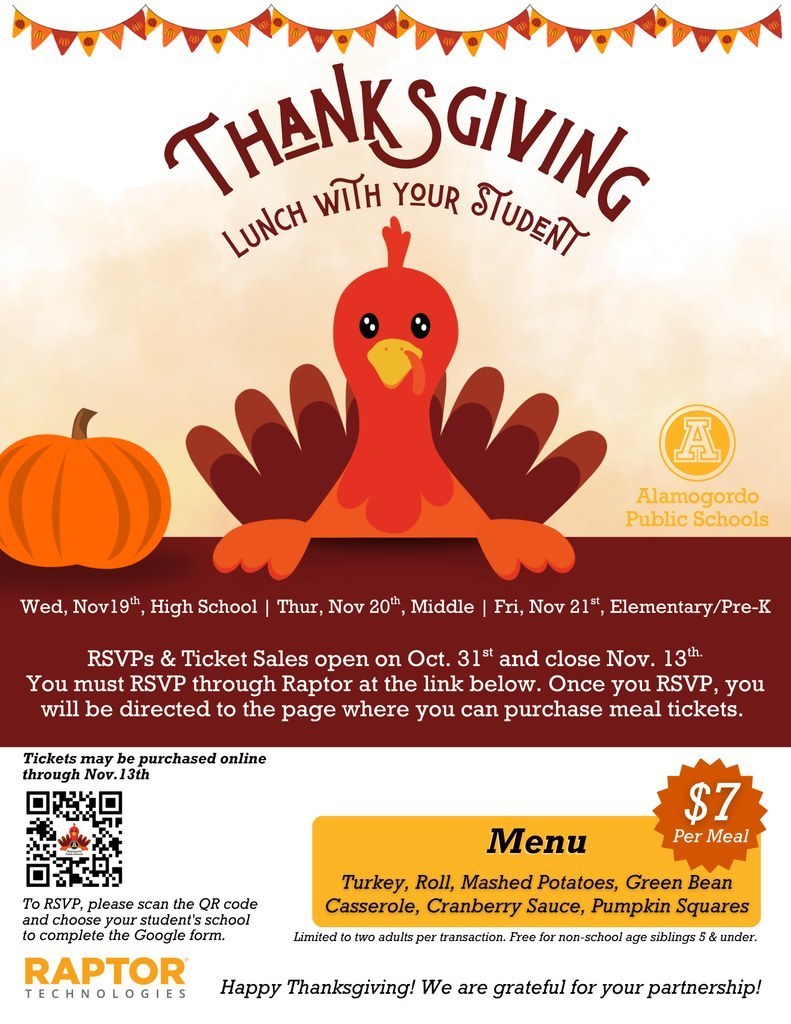 Thanksgiving Tickets are now available for purchase.