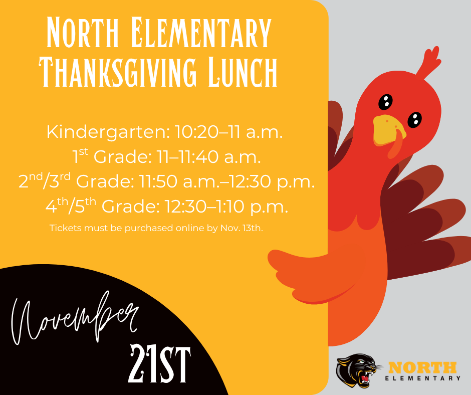 Thanksgiving lunch with your student. Today is the last day to RSVP and purchase your tickets 