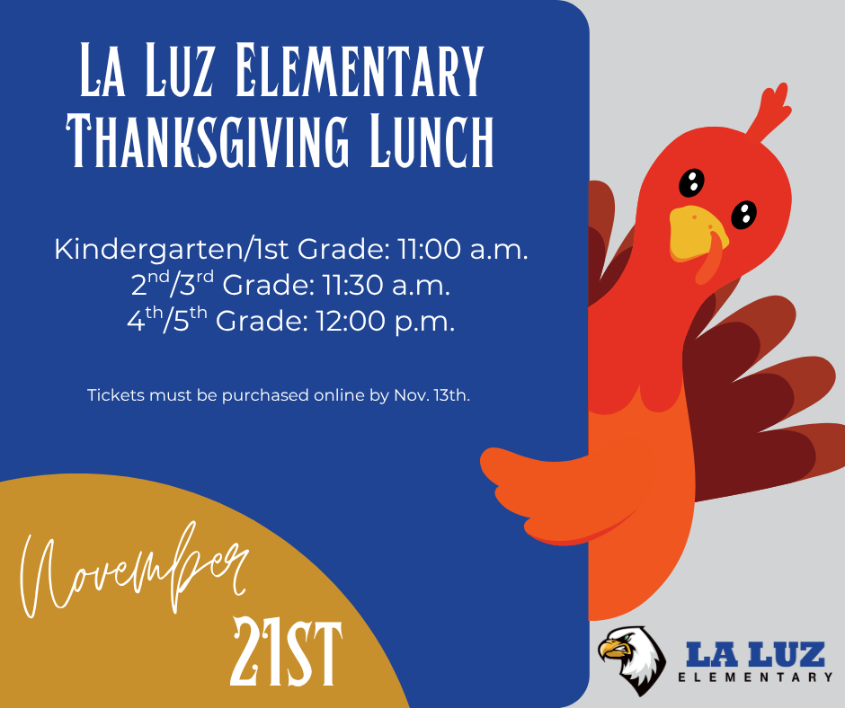 Thanksgiving lunch with your student. Today is the last day to RSVP and purchase your tickets