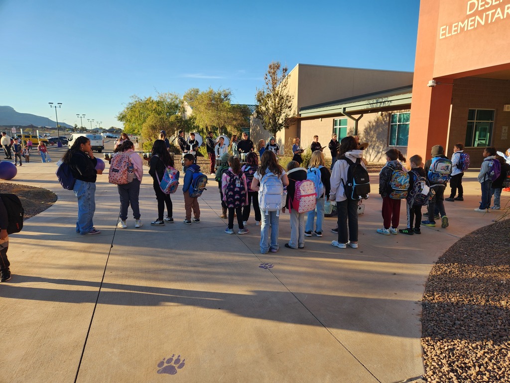Alamogordo Tiger Band Drum Line in front of Desert Star Elementary School