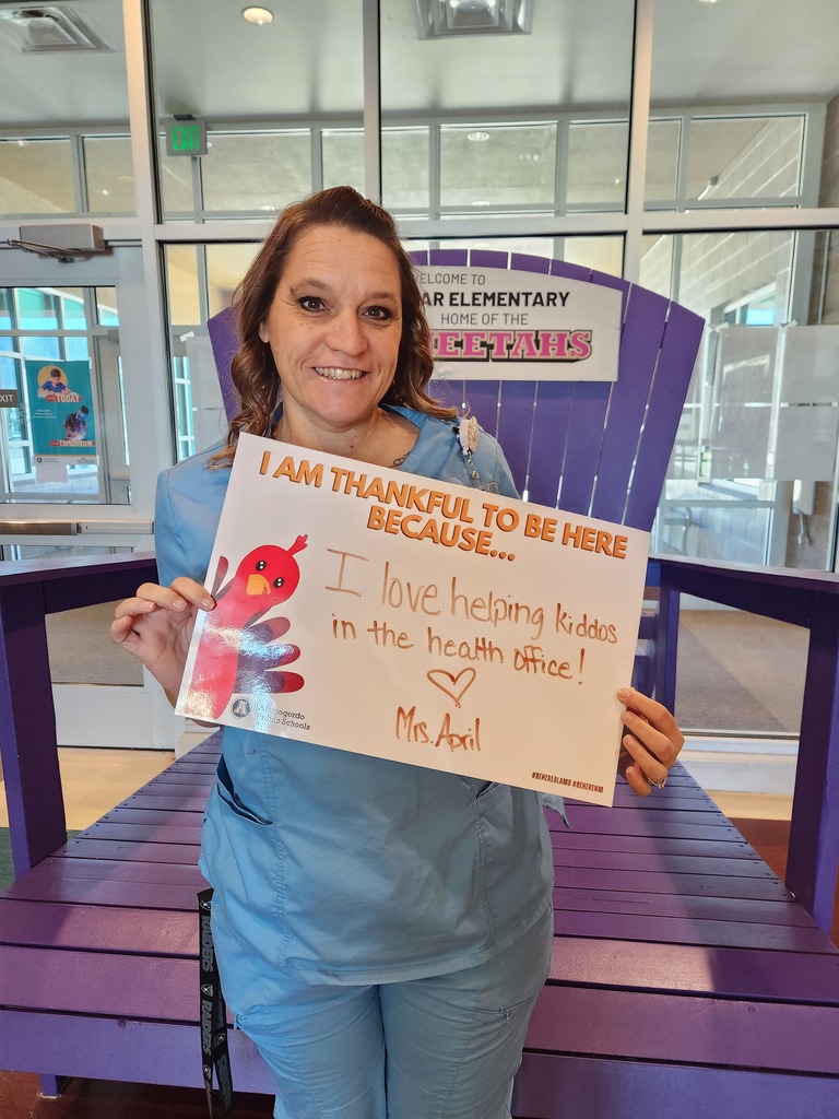 Ms. April thankful to be here because....