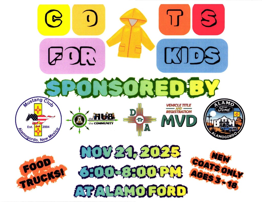 Coats for kids hosted by Alamo Ford and Mustang Club on Saturday, November 21st from 6-8 p.m. at Alamo Ford