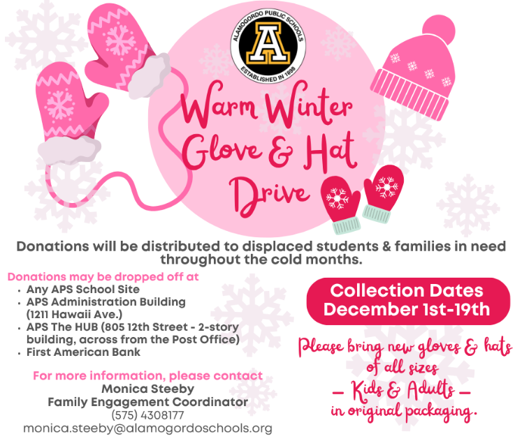 Warm Winter Gloves & Hat Drive 