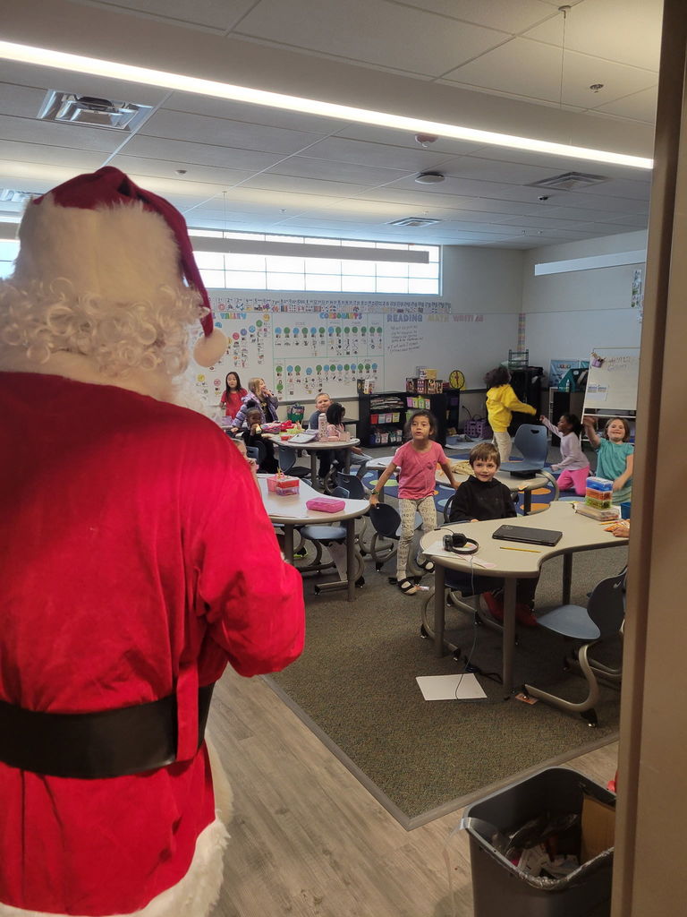 Student surprised by Santa visit