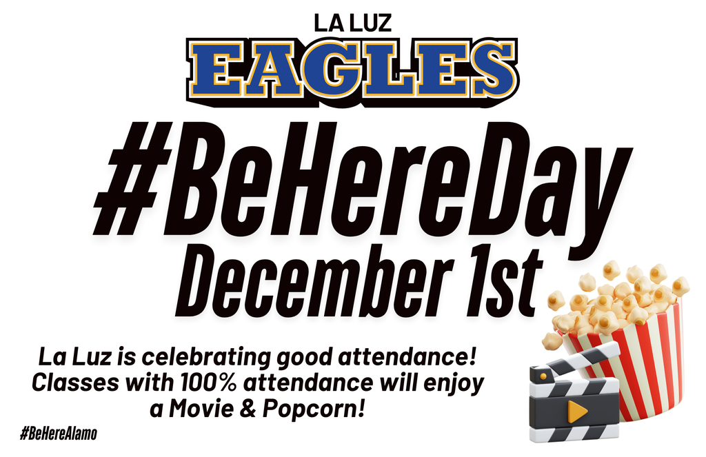 we will celebrate good attendance with a movie and popcorn for all classes with 100% attendance